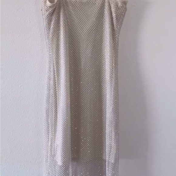 Cream Spaghetti Strap Slip Mini Dress for Cocktail - Picture 5 of 6